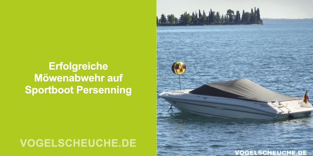 Erfolgreiche Möwenabwehr auf Sportboot Persenning