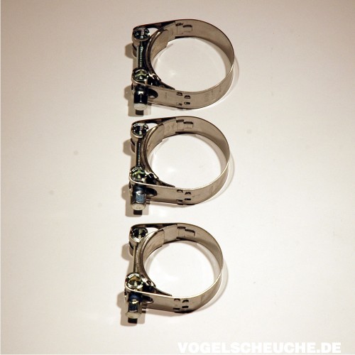 Drei Edelstahl-Schlauchschellen des Erweiterungssatzes, Studioaufnahme
