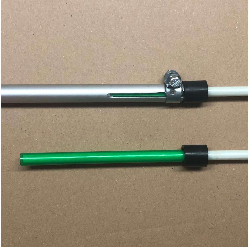 Glasfiber-Spitze einschieben