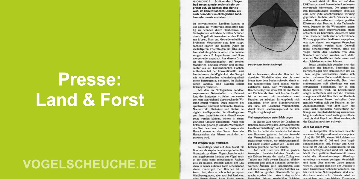Presse: Vogelscheuche im Tiefflug (Land & Forst)