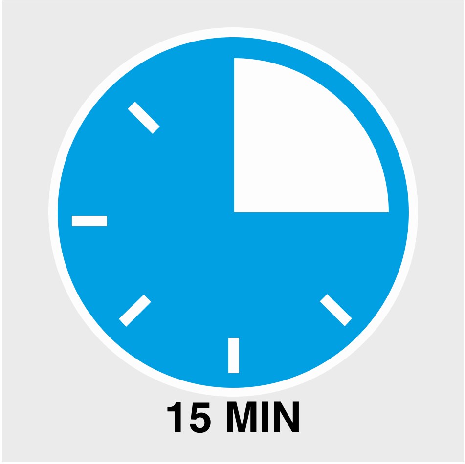 15 Minuten Aufbauzeit